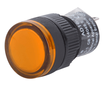 5 x Amber 230V LED pilot lamps for panels flashing light and alarm indication 